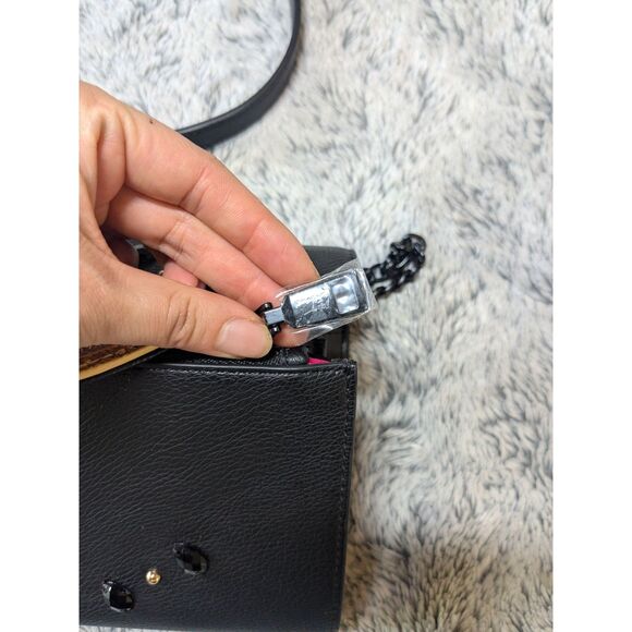 NEW Betsey Johnson Evil Eye Wallet Crossbody Purse Rhinestones Sequins Black - Picture 4 of 10